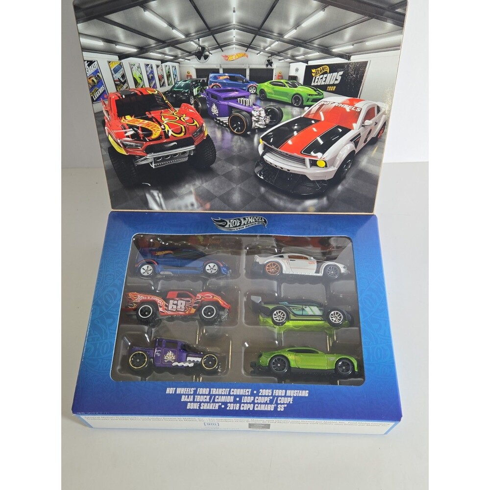 Hot Wheels Silver Series Legends Tour 6 Pack JLB24 Bone Shaker Camaro Mustang